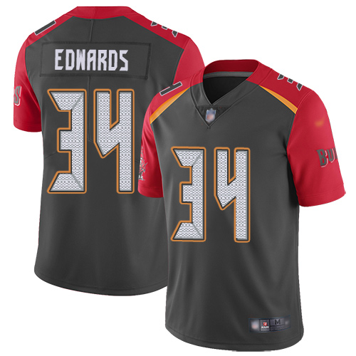 Tampa Bay Buccaneers #34 Mike Edwards Gray Men's Stitched Limited Inverted Legend Jersey Men's
