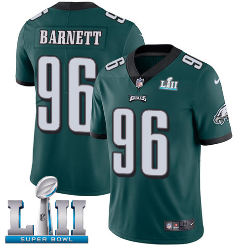 Philadelphia Eagles #96 Derek Barnett Midnight Green Team Color Super Bowl LII Youth Stitched Vapor Untouchable Limited Jersey Youth