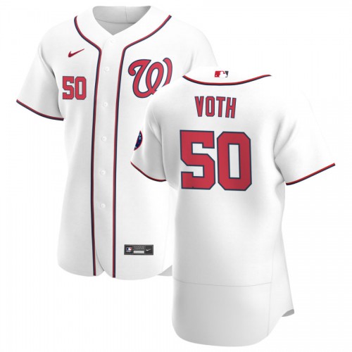 Washington Washington Nationals #50 Austin Voth Men's White Home 2020 Authentic Player Jersey Men's