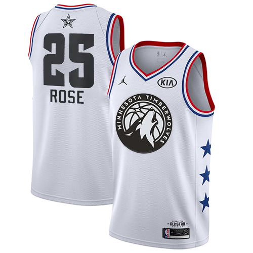 Minnesota Timberwolves #25 Derrick Rose White Jordan Swingman 2019 All-Star Game Jersey Mens