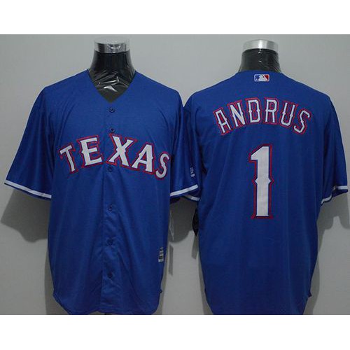 Texas Rangers #1 Elvis Andrus Blue New Cool Base Stitched Jersey Men's