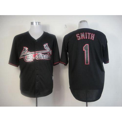 St.Louis Cardinals #1 Ozzie Smith Black Fashion Stitched Jersey Men's