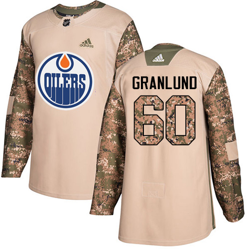 Adidas Edmonton Oilers #60 Markus Granlund Camo Authentic 2017 Veterans Day Stitched Youth Jersey Youth