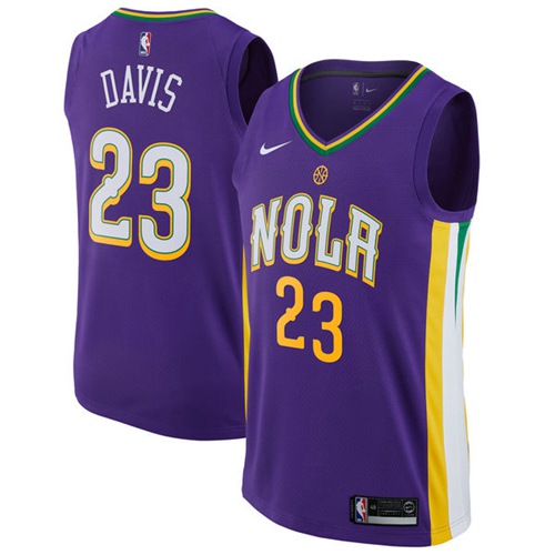 New Orleans Pelicans #23 Anthony Davis Purple Swingman City Edition Jersey Mens