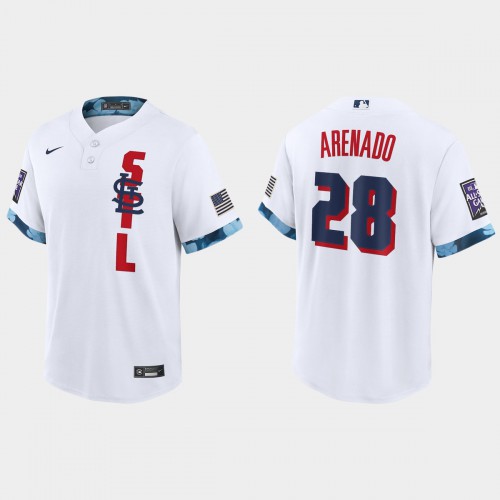 St.Louis St.Louis Cardinals #28 Nolan Arenado 2021 All Star Game Fan's Version White Jersey Men's
