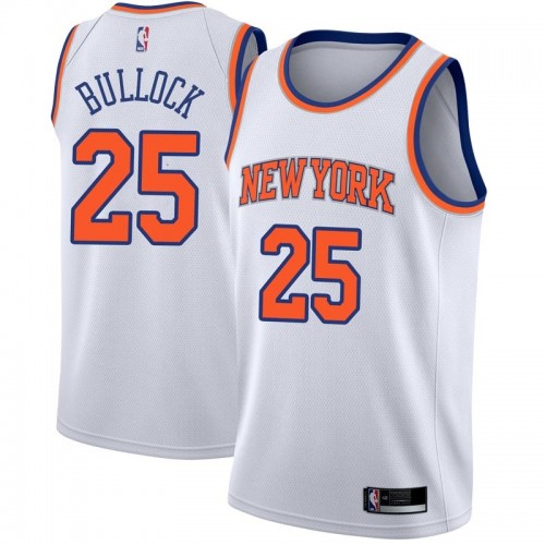 New York Knicks #25 Reggie Bullock White Womens Swingman Association Edition Jersey Womens