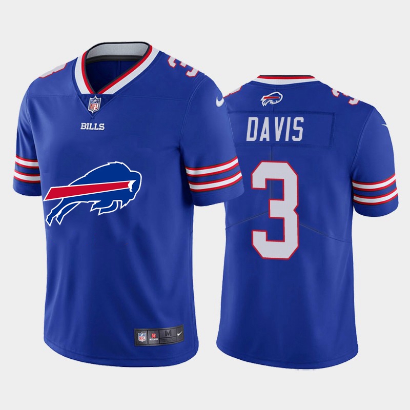 Buffalo Bills #3 Gabriel Davis Royal Blue Men's Big Team Logo Vapor Limited Jersey