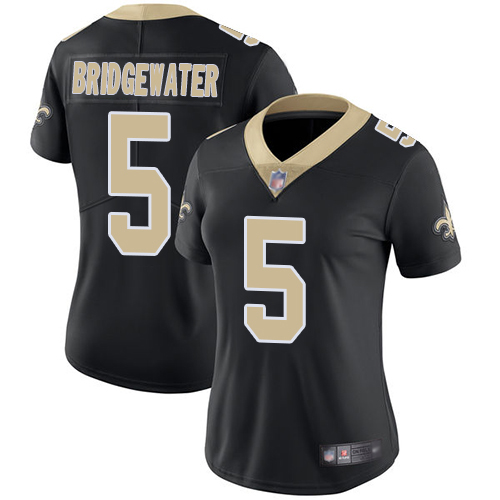New Orleans Saints #5 Teddy Bridgewater Black Team Color Women's Stitched Vapor Untouchable Limited Jersey Womens