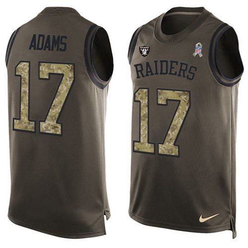Raiders #17 Davante Adams Green Men's Stitched Limited Salute To Service Tank Top Jersey