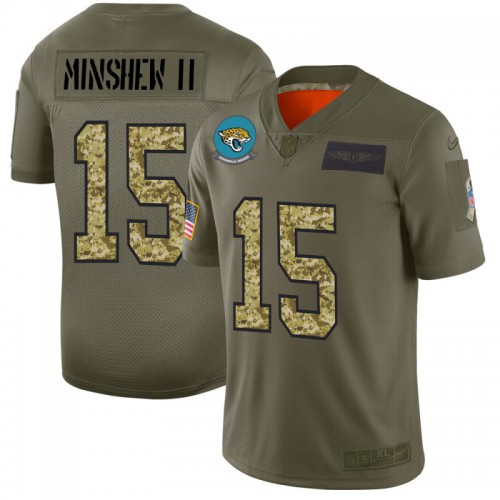 Jacksonville Jacksonville Jaguars #15 Gardner Minshew II Men's 2019 Olive Camo Salute To Service Limited Jersey Men's