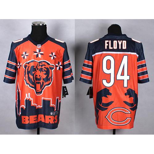 Chicago Bears #94 Leonard Floyd Orange Men's Stitched Elite Noble Fashion Jersey Men's