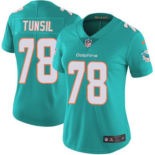 Miami Dolphins #78 Laremy Tunsil Aqua Green Team Color Women's Stitched Vapor Untouchable Limited Jersey Womens