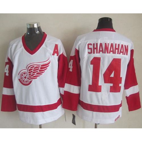 Detroit Red Wings #14 Brendan Shanahan White CCM Throwback Stitched Jersey Men's
