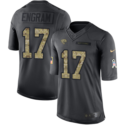 Jaguars #17 Evan Engram Black Men's Stitched Limited 2016 Salute To Service Jersey