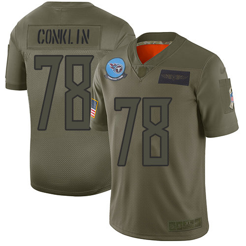 Tennessee Titans #78 Jack Conklin Camo Youth Stitched Limited 2019 Salute to Service Jersey Youth