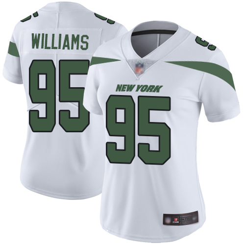 New York Jets #95 Quinnen Williams White Women's Stitched Vapor Untouchable Limited Jersey Womens