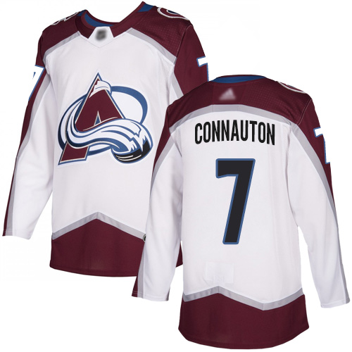 Adidas Colorado Avalanche #7 Kevin Connauton White Road Authentic Stitched Youth Jersey Youth