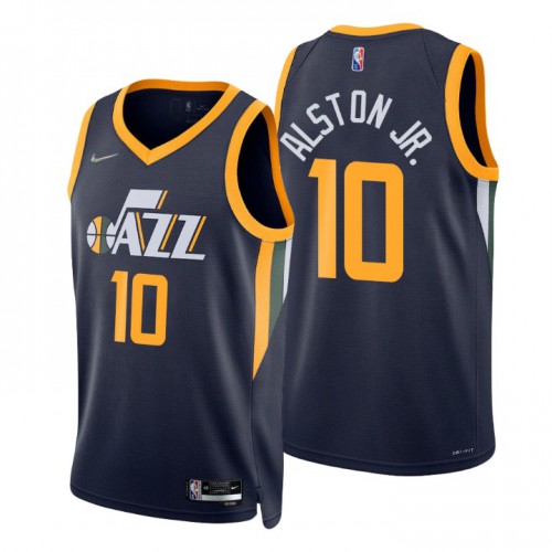 Utah Jazz #10 Derrick Alston Jr. Navy Mens 2021-22 75th Anniversary Diamond Swingman Jersey - Icon Edition Mens