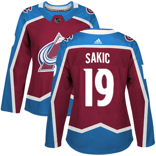 Adidas Colorado Avalanche #19 Joe Sakic Burgundy Home Authentic Women's Stitched Jersey Womens