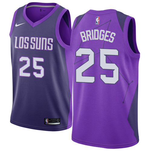 Phoenix Suns #25 Mikal Bridges Purple Swingman City Edition Jersey Mens