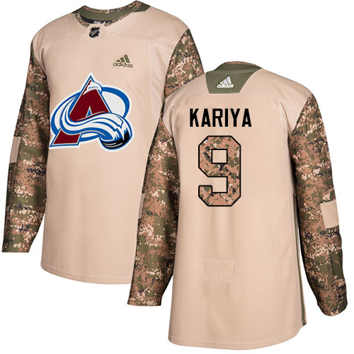 Adidas Colorado Avalanche #9 Paul Kariya Camo Authentic 2017 Veterans Day Stitched Jersey Men's