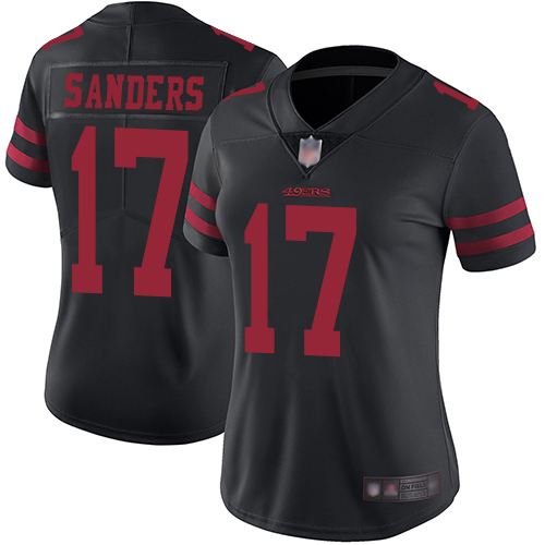 San Francisco 49ers #17 Emmanuel Sanders Black Alternate Women's Stitched Vapor Untouchable Limited Jersey Womens