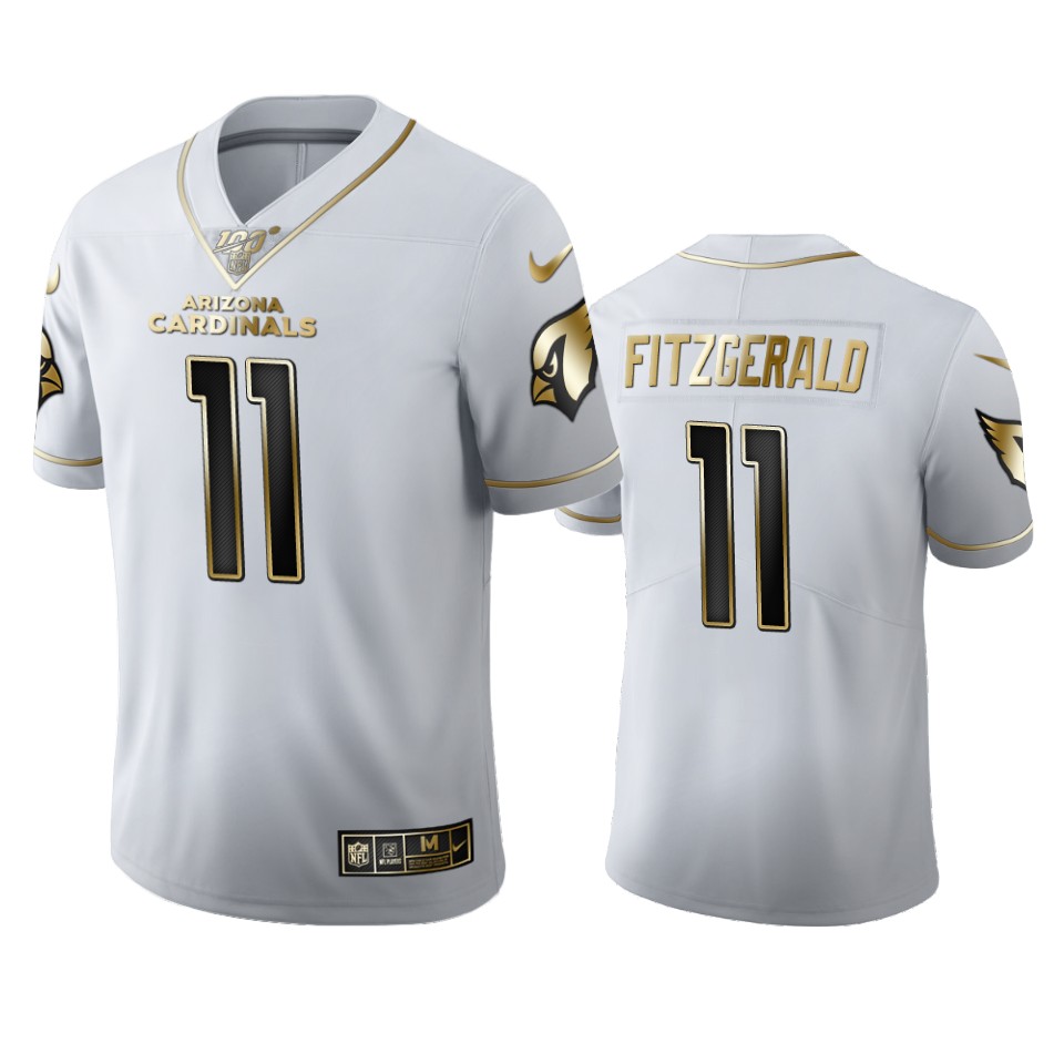 Arizona Cardinals #11 Larry Fitzgerald Men's White Golden Edition Vapor Limited 100 Jersey