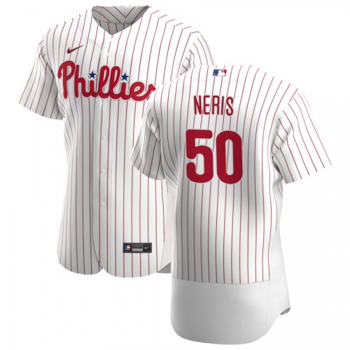 Philadelphia Philadelphia Phillies #50 Hector Neris Men's White Home 2020 Authentic Player Jersey Men's