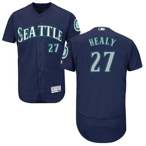 Seattle Mariners #27 Ryon Healy Navy Blue Flexbase Authentic Collection Stitched Jersey Men's