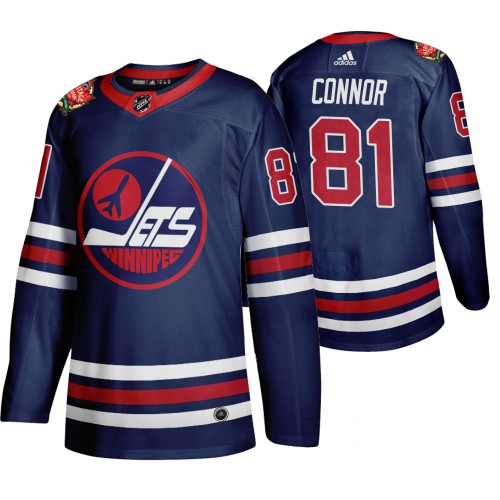 Winnipeg Winnipeg Jets #81 Kyle Connor Men's 2019-20 Heritage Classic Wha Navy Stitched Jersey Men's
