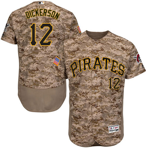 Pittsburgh Pirates #12 Corey Dickerson Camo Flexbase Authentic Collection Stitched Jersey Men's