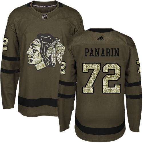 Adidas Chicago Blackhawks #72 Artemi Panarin Green Salute to Service Stitched Youth Jersey Youth