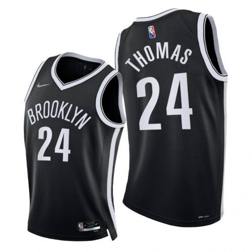 Brooklyn Nets #24 Cameron Thomas Youth 2021-22 75th Diamond Anniversary Jersey Black Youth