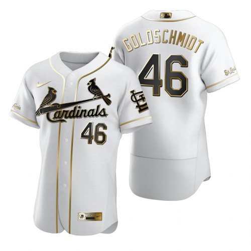 St. Louis St.Louis Cardinals #46 Paul Goldschmidt White Men's Authentic Golden Edition Jersey Men's
