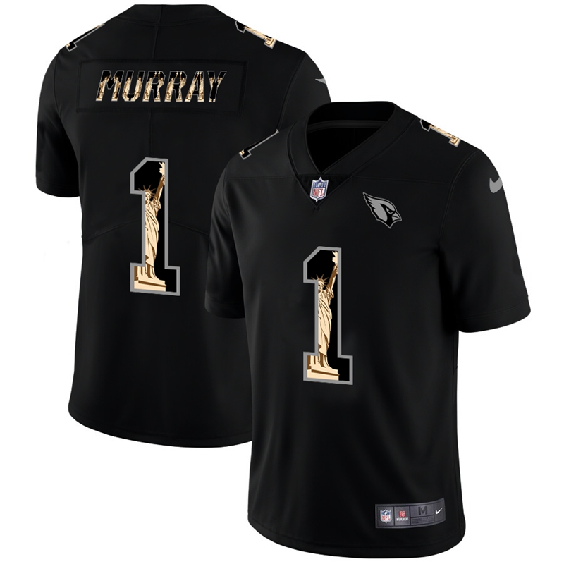 Arizona Cardinals #1 Kyler Murray Carbon Black Vapor Statue Of Liberty Limited Jersey