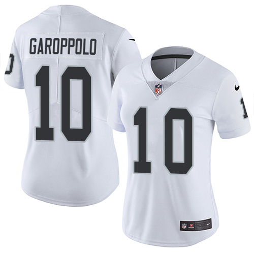 Raiders #10 Jimmy Garoppolo White Women's Stitched Vapor Untouchable Limited Jersey