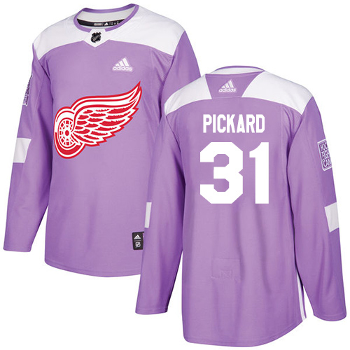 Adidas Detroit Red Wings #31 Calvin Pickard Purple Authentic Fights Cancer Stitched Youth Jersey Youth