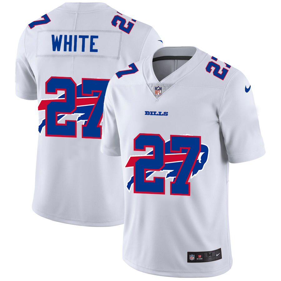 Buffalo Bills #27 Tre'Davious White White Men's Team Logo Dual Overlap Limited Jersey