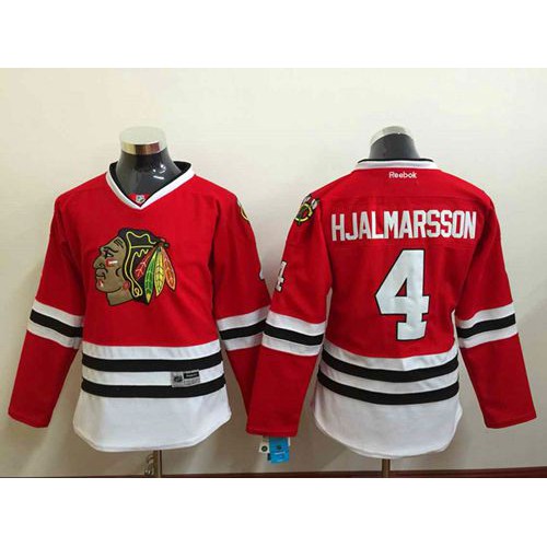 Chicago Blackhawks #4 Niklas Hjalmarsson Red Stitched Youth Jersey Youth