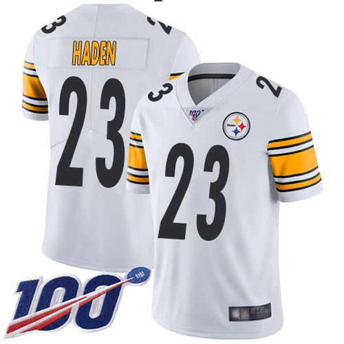 Pittsburgh Steelers #23 Joe Haden White Men's Stitched 100th Season Vapor Limited Jersey Men's