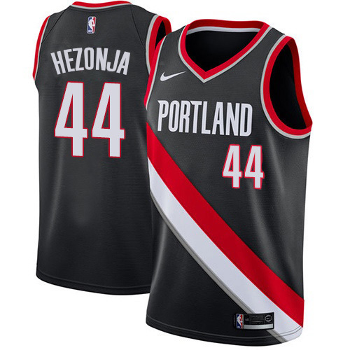 Portland Trail Blazers #44 Mario Hezonja Black Swingman Icon Edition Jersey Mens