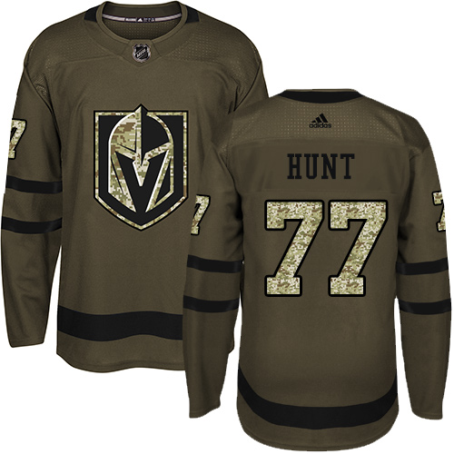 Adidas Golden Vegas Golden Knights #77 Brad Hunt Green Salute to Service Stitched Jersey Men's