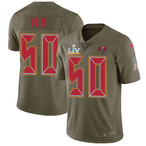 Tampa Bay Buccaneers #50 Vita Vea Olive Men's Super Bowl LV Bound Stitched Limited 2017 Salute To Service Jersey Men's
