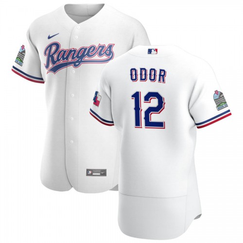 Texas Texas Rangers #12 Rougned Odor Men's White Home 2020 Authentic Patch Player Jersey Men's