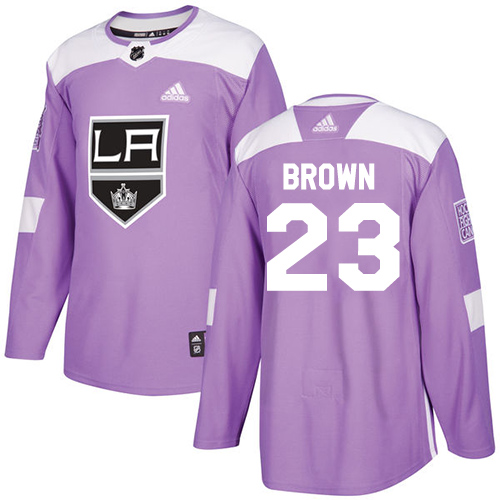 Adidas Los Angeles Kings #23 Dustin Brown Purple Authentic Fights Cancer Stitched Jersey Men's