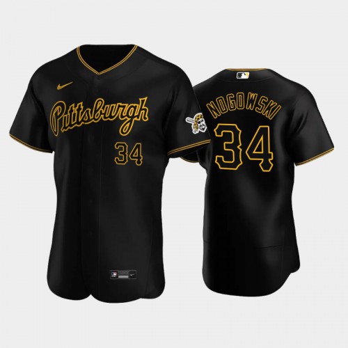 Pittsburgh Pittsburgh Pirates #34 John Nogowski Authentic Men's Alternate Jersey - Black Men's
