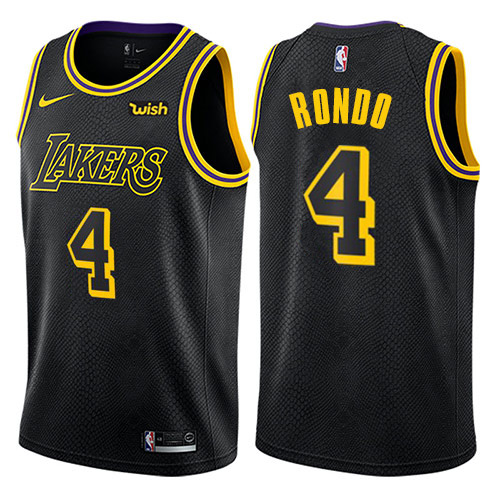 Los Angeles Lakers #4 Rajon Rondo Black Womens Swingman City Edition Jersey Womens