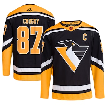 Pittsburgh Penguins #87 Sidney Crosby Men's Adidas Reverse Retro 2.0 Authentic Player Jersey - Black