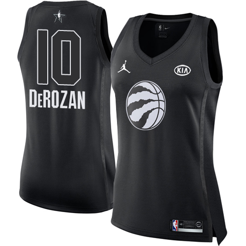 Toronto Raptors #10 DeMar DeRozan Black Womens Jordan Swingman 2018 All-Star Game Jersey Womens
