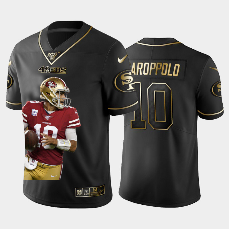 San Francisco 49ers #10 Jimmy Garoppolo Team Hero 2 Vapor Limited 100 Jersey Black Golden